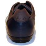 $330 Hugo Boss Black Label Leather Sneakers Navy Mens 12 45 Shoes 11.5 44.5 NIB