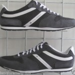 HUGO BOSS ORANGE ORLENNO DARK GRAY/WHITE SUEDE 704349754203 MEN WALKING SHOES 9