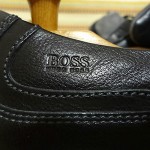 STUNNING HUGO BOSS ITALIAN SHOES MEN SZ 10/11 BLACK LEATHER OXFORDS SNEAKERS EUC