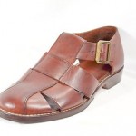 Men’s COLE HAAN brown leather sandals shoes buckle woven SIZE 9.5 D