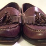 Men 10 M COLE HAAN Dark Brown Leather Lined Kiltie Tassel Loafers Slip On Shoes