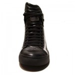 $245 Hugo Boss Black Leather Sneakers Mid Boots Mens Shoes 9 42 Trainers .5
