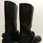 Original HUGO BOSS Black Leather Motorcycle Biker Tall Boots Shoes sz 11 44