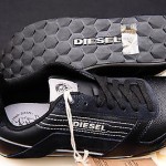 NIB Diesel Men’s Black Leather Fashion Casual Athletic Fashion Shoes Size 8