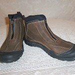 CLARKS MUCKERS MEN NICE RUSTIC BROWN LEATHER ZIP-UP WATERPROOF CHUKKA BOOTS 10M