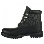 Timberland 6 inch Panel Mens Boots Black Leather 47586 Sz 7.5 M