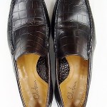Cole Haan Crocodile Pattern Dark Leather Slip On Loafers Men’s Size 10M