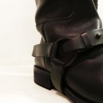 Original HUGO BOSS Black Leather Motorcycle Biker Tall Boots Shoes sz 11 44