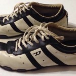 Diesel Men’s Wish Ivory W/Black Leather Sneakers Size 10.5