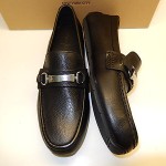 NEW COLE HAAN SOMERSET BIT II BLACK TUMBLED LEATHER DRIVING MOCS W. BRASS BIT