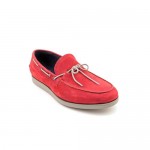 Cole Haan Air Mason Camp Moccasin Mens Red Nubuck Leather Boat Shoes