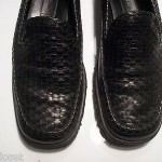 Cole Haan Country Black Leather Woven Loafers Slip On Driving Shoes Size 7 B