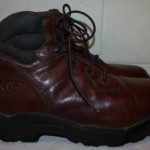 mens sz 12M TIMBERLAND PRO SERIES Steel toe work boots Brown Leather EUC