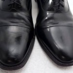 COLE HAAN NIKE AIR BLACK LEATHER CAP TOE DRESS SHOES BLACK