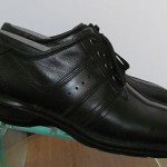 Mens sz 10 M black leather Clarks lightweight casual lace tie oxford shoes