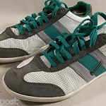 DIESEL MEN’S LOUNGE LACE-UP SNEAKERS WHITE GREEN GRAY 12 MEDIUM $125  HNPZ