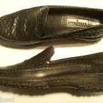 Cole Haan Country Black Leather Woven Loafers Slip On Driving Shoes Size 7 B