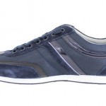 Hugo Boss Mens Sneakers Orange Label Silvans Navy Lace Up Textile Suede Leather
