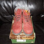 MENS TIMBERLAND 6″ PREMIUM CONSTRUCTION BOOT SIZE 10 – BURGUNDY / GREY
