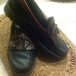Men’s Cole Haan Two Tone Tassel Loafer Black Brown 11 B
