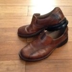 Mens BROWN Leather Casual Dress Slip On Loafer Shoe Size 11 CLARKS 70846
