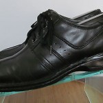 Mens sz 10 M black leather Clarks lightweight casual lace tie oxford shoes
