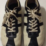 Diesel Men’s Wish Ivory W/Black Leather Sneakers Size 10.5