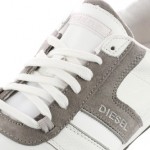 NEW DIESEL LOOP 00YG64-PR131-H3049 WHITE FLINT GRAY LEATHER CASUAL SHOES MEN