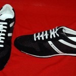 NEW BOSS ORANGE HUGO BOSS Orienno mens black suede leather/mesh sneakers US 10
