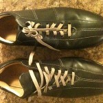Mens Cole Haan Air Shoes 10 1/2 EUC Black Bowler style with tan stitching
