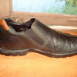 COLE HAAN ~ MENS BLACK W/ BROWN TRIM LEATHER DRIVING LOAFERS SZ 9M ~ NICE!