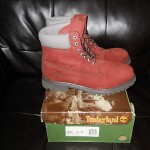 MENS TIMBERLAND 6″ PREMIUM CONSTRUCTION BOOT SIZE 10 – BURGUNDY / GREY