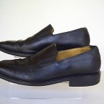 Mens Cole Haan Nike Air Shoes Size 9 M Black Leather Slip Ons Loafers