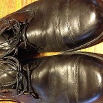 Timberland Boot Company, black leather cap toe lace up dress boot, size 10