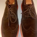 COLE HAAN LunarGrand Wingtip Suede Oxford Mens Shoes Dark Brown Orange 9.5M