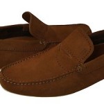 Hugo Boss Mens Relons Medium Brown Suede Slip-On Casual Penny Loafers Shoes