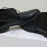 Hugo Boss black leather lace-up chukka ankle desert boots 9.5M gentle used