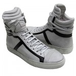 $245 Hugo Boss White Leather Sneakers Mid Boots Mens Shoes 10 43 Trainers .5