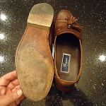 Mens Used Cole Haan Bragano 9.5  leather Tassel Slip On Shoes Leather