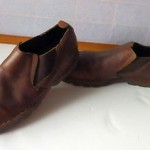 COLE HAAN COUNTRY Mens Distressed Brown Leather Look Moc Slip On Shoes Sz 10.5