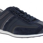 Hugo Boss Mens Sneakers Orange Label Silvans Navy Lace Up Textile Suede Leather