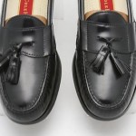 AWESOME! Mens shoes COLE HAAN black box leather slip on tassel loafers sz 9 B