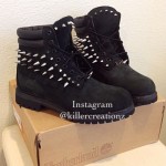 Custom Spiked Black Timberland Boots Size 10 Men