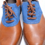 Cole Haan Carter Saddle brown blue 10.5 leather perforated oxford shoe NEW $178