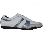 $330 Hugo Boss Black Label Leather Sneakers White Mens Shoes 10 43 Trainers 9.5