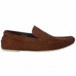 Hugo Boss Mens Relons Medium Brown Suede Slip-On Casual Penny Loafers Shoes