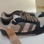 New Authentic Diesel Men’s Gunner Tennis shoe Fashion Sneaker,Black/Gray Size 11