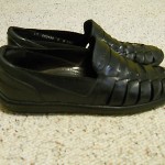 Cole Haan Bragano men size 8 M black leather woven leather slip on loafers Italy
