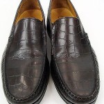 Cole Haan Crocodile Pattern Dark Leather Slip On Loafers Men’s Size 10M