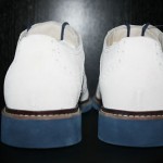 NEW COLE HAAN AIR FRANKLIN WHITE SUEDE SADDLE OXFORDS WITH BLUE SOLES sz 11 M